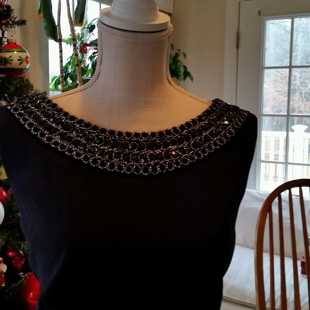 CONNECTED APPAREL JEWELED NECKLINE - Picture 3 of 7